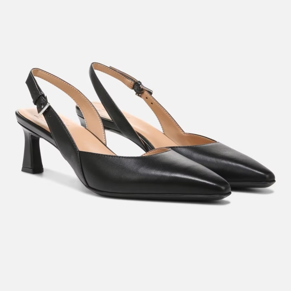 85. Naturalizer Dalary Black Leather Pointed-Toe Slingback Pumps 7.5 NIB